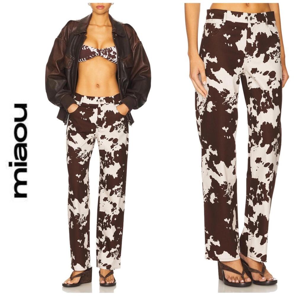 NWT MIAOU x Revolve | SZ M | Coastal Cowgirl Mid Rise Straight Leg Jeans Pants - Picture 1 of 11